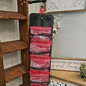 Hanging Makeup Organizer with Clear Pockets